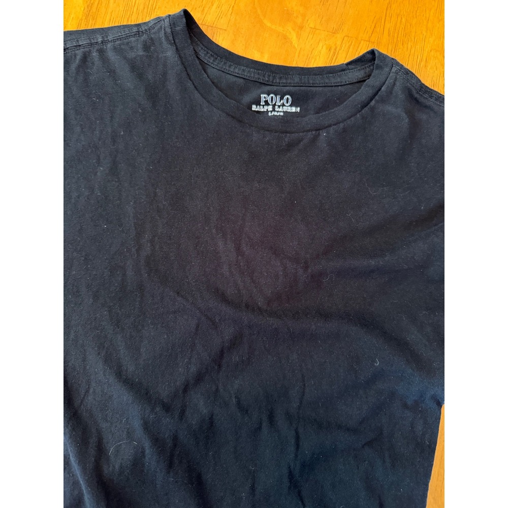Polo Ralph Lauren Mens Black Short Sleeve Crewneck T-Shirt Red Pony Logo Large
